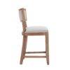 Counter Stools (Set of 2), Upholstered Counter Height Bar Stools With Comfy Back, Solid Rubber Wood Frame, Backrest, Footrest, Armless Barstools For Home Bar, Kitchen Counter - Beige / Natural - Image 11