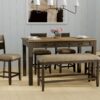Velvety - 6 Piece Gathering Dining Set - Brown - Image 5