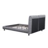 Queen Size Upholstered Platform Bed With 2 Large Headrests And Thick - Gray - Image 5