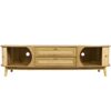 Rattan TV Stand For Tvs Up To 75'', Modern Farmhouse Media Console, Entertainment Center With Legs, TV Cabinet For Living Room, Home Theatre - Natural Wood - Image 12