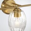 Luster - 3 Lights Vanity With Clear For Bathrooms Above Mirror Wall Lamp Satin - Clear / Gold - Image 4