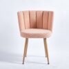 Modern Dining Chair (Set of 2) With Iron Tube Wood Color Legs, Shorthair Cushions And Comfortable Backrest, Suitable For Dining Room, Living Room, Cafe, Simple Structure - Light Beige - Image 12