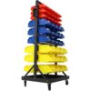 90 Parts Bin Shelving Storage Organizer With Locking Wheels For Shop Garage And Home - Black / Yellow - Image 4