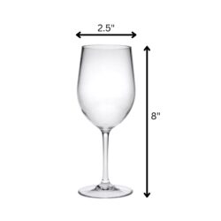 Leadingware Tritan Plastic Wine Glasses (Set of 4), Unbreakable, Bpa Free, 12Oz - Clear