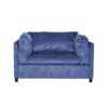 Modern Club Chair With Textured Upholstery And Pillow Accents - Navy Blue - Image 6