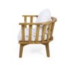 3 Piece Patio Furniture Set, Outdoor Acacia Wood Patio Club Chair With Table, Wooden Patio Furniture, Waterproof Thick Cushion Deep Seating For Porch - Teak / White - Image 7