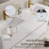 Freestanding Bathroom Vanity With Sink, Bathroom Storage Vanity Cabinet With Stone Resin Countertop And Soft Close Drawers - Glossy White - Image 4