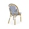Elegant French Bistro Chair Set With Durable Aluminum Frame And Polyethylene Rattan - White / Navy - Image 7