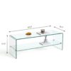 Clear Glass TV Table, Tempered Glass Stand For Living Room Decor - Transparent - Image 3