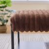 Upholstered Ottoman Coffee Table Foot Rest With Metal Legs And Wooden Storage - Brown - Image 11