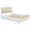 Queen Size Platform Bed With Trundle And 2 Drawers - White - Image 10