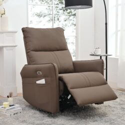 29.92" 270 Power Swivel Rocker Recliner Chair, Electric Glider Reclining Sofa With USB Ports, Power Swivel Glider, Rocking Chair Nursery Recliners For Living Room Bedroom - Brown