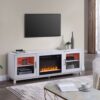 Summit - TV Stand Console With Fireplace - White Walnut Finish - Image 15