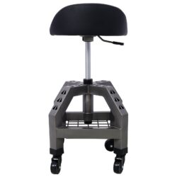 Pneumatic 360 Degree Swivel Stool, Mechanics Rolling Creeper Seat, Heavy Duty Rolling Mechanics Stool, Shop Stool With Casters - Gray