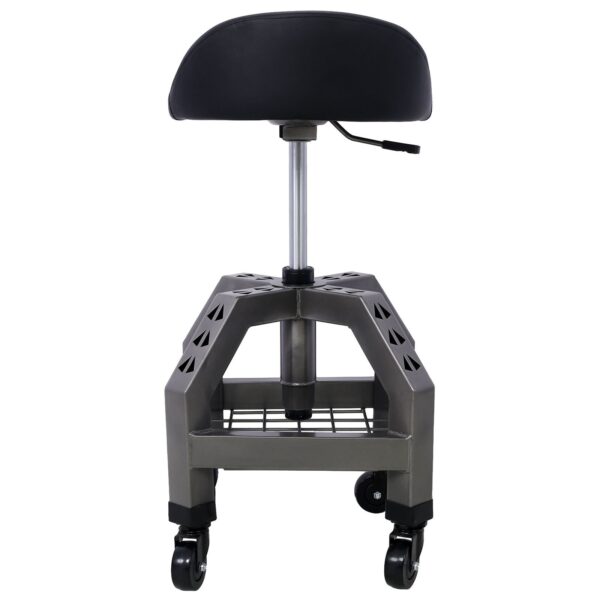 Pneumatic 360 Degree Swivel Stool, Mechanics Rolling Creeper Seat, Heavy Duty Rolling Mechanics Stool, Shop Stool With Casters - Gray