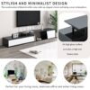 Modern, Minimalist Rectangle Extendable TV Stand, TV Cabinet With 2 Drawers And 1 Cabinet For Living Room, Up To 100" - Black - Image 7