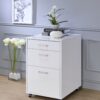 Coleen - High Gloss File Cabinet - White / Chrome - Image 5