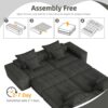 Modern Oversized Modular Sectional Sofa, Sparkling Chenille Fabric Soft Cushion Sofa With 8 Pillows, 8 Pieces Diy Combination Tufted Sofa, No Assembly Required - Black - Image 19