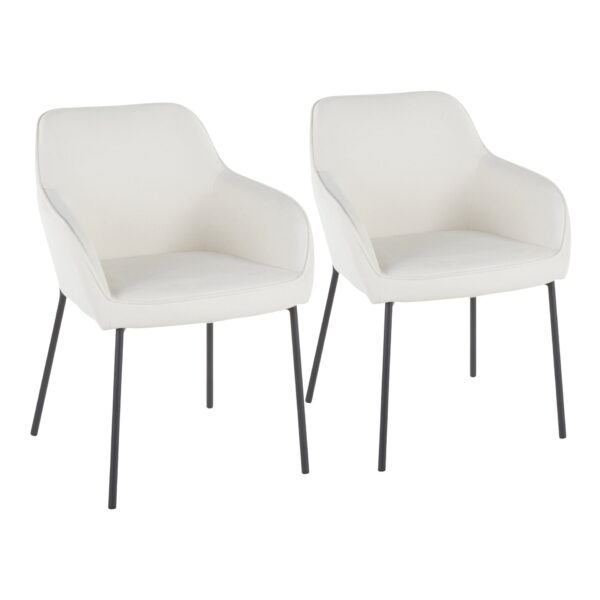 Daniella - Contemporary Dining Chair (Set of 2) - Black / Cream