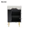 Bathroom Vanity, Combo Cabinet, Bathroom Storage Cabinet, Single Ceramic Sink, Right Side Storage - Black - Image 9