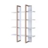 Two Toned Display Cabinet, Tall Bookcase Storage Cabinet / Weathered White - Image 2