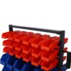 90 Parts Bin Shelving Storage Organizer With Locking Wheels For Shop Garage And Home - Black / Yellow - Image 16