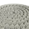 Nisi - Round Knitted Outdoor / Indoor Pouf - Light Gray - Image 3