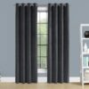 2 Pieces Set, Curtain Panel, Room Darkening, Grommet, Contemporary & Modern - Dark Gray - Image 2