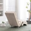 Linen Massage Chaise Lounge Indoor With Remote Control, Ergonomic Electric Massage Lounger - Beige - Image 6