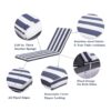 Outdoor Lounge Chair Cushion Replacement Patio Funiture Seat Cushion Chaise Lounge Cushion - Blue Striped - Image 2