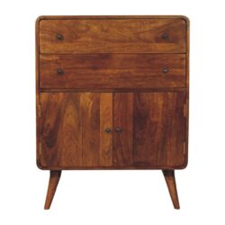 Curved Nordic Charm Cabinet - Brown