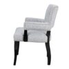 Contemporary Arm Dining Chair With Nailhead Trim - Gray / Black Noir - Image 5