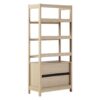 Transitional Wide Reeded Bookshelf With Drawers On Bottom - Oak - Image 2