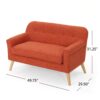 Classic Loveseat With Rolled Armrests And Button Tufting - Orange - Image 5