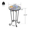 Vibrant French Country Patio Side Table Ceramic Tile And Iron Frame - Colorful / Black - Image 3