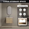 24" Wall Mounted Bathroom Vanity With Ceramic Sink And 2 Soft Closing Doors - Oak - Image 5
