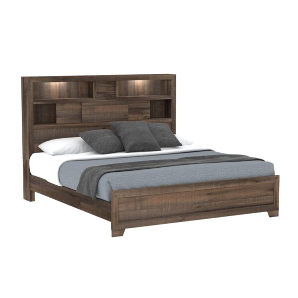 Plinz - King Bookcase Bed - Brown