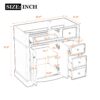 Bathroom Vanity Without Basin Sink, Frame Bathroom Storage Cabinet, Freestanding Vanity With 3 Drawers & Adjustable Shelf (Not Include Basin Sink) - Blue - Image 7