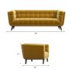 Addison - Large Velvet Sofa - Gold - Image 7