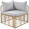7 Pieces Outdoor Patio Furniture, All-Weather Rattan Sectional Sofa Set With Thick Cushions And Pillows, Freely Combined Conversation Sets For Garden, Backyard, Balcony - Gray - Image 15