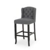 Solara - Fabric Tufted Counter Stool With Nailhead Accents (Set of 2) - Charcoal - Image 5