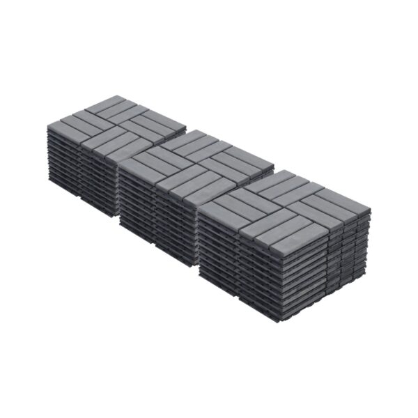 Light Interlocking Deck Tiles 30 Pieces Checker Pattern Outdoor Flooring For Patio Balcony Pool Side - Light Gray
