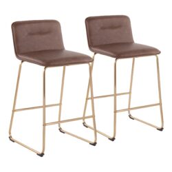 Casper - Fixed Height Contemporary Counter Stool (Set of 2) - Gold / Espresso