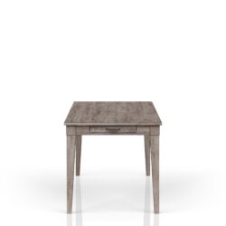 Rustic Dining Table Two Storage Drawers And Leaf - Gray