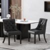 Cheney - Dining Chair (Set of 2) - Contemporary Style With Tufted Diamond Stitching - Black - Image 5