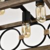 4 Light Square Kitchen Island Lights Ceiling Light Farmhouse Dining Room Light Fixture, Wood And Metal Rectangular Ceiling Light, Ceiling Lighting For Living Room, Conference Room, Home Office - Black - Image 16