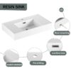 Modern Wall Mounted Bathroom Vanity With Resin Sink And Soft Close Drawer - Brown Ebony - Image 10
