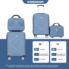 2 Piece Luggage Sets Lightweight Suitcase, Spinner Wheels, (20/14) - Blue - Image 3