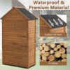 Outdoor Storage Cabinet, Garden Wood Tool Shed, Outside Wooden Shed Closet With Shelves And Latch For Yard - Light Brown - Image 3