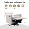Modern Upholstered Rocker Nursery Chair Plush Seating Glider Swivel Recliner Chair - Tan - Image 5
